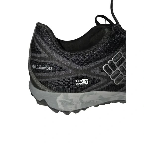 Columbia Black & Gray OutDry Waterproof Trail Running Shoes Mens 11.5